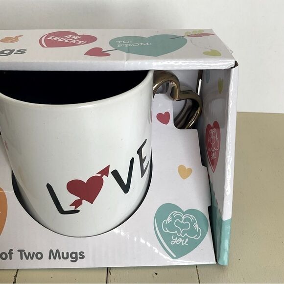 Set of 2 Disney Mugs Mickey Mouse ove Heart Handles New In Box - Picture 3 of 10